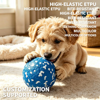 Balle rebondissante élastique en ETPU durable, résistante à l'usure, à mâcher, pour animaux de compagnie, entraînement interactif en extérieur, logo personnalisé, OEM, en gros
