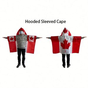Capa con Capucha y Mangas de Poliéster con Diseño de Bandera Nacional para Protección contra la Lluvia, Personalizada, en Oferta, para Aficionados al Fútbol que Animan a Estados Unidos, Canadá y México - Product Image 2