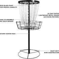 Panier de Cible Mobile pour Disc Golf, Ensemble Professionnel d'Entraînement, Attrapeur de Disques pour le Divertissement Intérieur et Extérieur - Vente Chaude