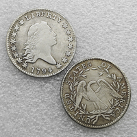 Pièces de monnaie commémoratives de 1794-1795 des États-Unis, demi-dollars à cheveux ondulés, cadeaux, décoration intérieure
