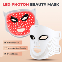Masque facial LED électrique en silicone 7 couleurs avec contrôleur, rechargeable USB-C, pour soin de la peau et massage, nouvelle tendance