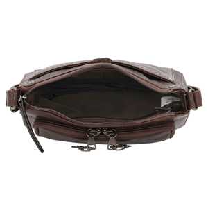 Sac fourre-tout à bandoulière dissimulé personnalisé sacoche à bandoulière en cuir pour femmes fermeture à glissière serrure à dessus ouvert clé incluse - Product Image 6