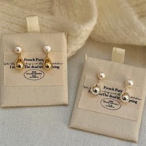 S925 Pure <b>Silver</b> Water Droplet Pendant High-End Design Luxury <b>Pearl</b> <b>Earrings</b> for Women with Niche Temperament - Product Image 3