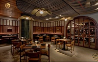 Plan de design d'intérieur pour café-restaurant confortable, table à manger personnalisée et chaise en bois pour café, ensemble de meubles de salle à manger classiques
