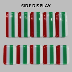 Set Mahjong Americano Inciso a 4 Strati da 1-3/16" (30mm) con 160 Tessere, Tappetino da Gioco Floreale in Acrilico Rosso Pesante Stile Prato Autunnale - Product Image 4