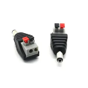 Male Female 5.5mm x 2.1mm LED Strip Light CCTV Camera DC Power Connector Jack Plug Adapter Socket Screwless Quick Connect