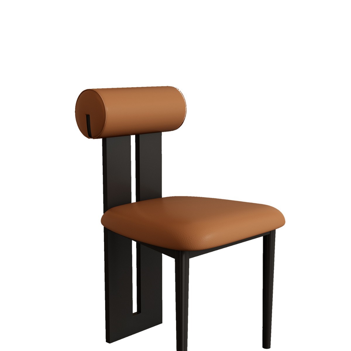 Black and orange microfiber leather