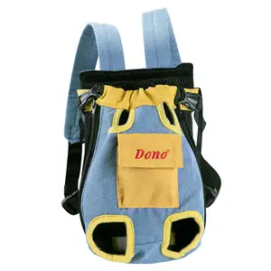 Tragbarer Haustier-Rucksack Trageverstellbarer Gehtruhe Freiluft-Reisetasche mit atmungsaktivem Netz und Leinwand nachhaltige Funktionsweise