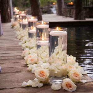 Bougies flottantes de 3 pouces à la cire naturelle activée par l'eau, sans parfum, sans fumée, pour mariage, piscine, Saint-Valentin, demande en mariage, décoration de fête - Product Image 2