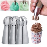 3-teiliges Set Spritztüllen für Kuchen-Dekoration, DIY Backzubehör für Sahne und Buttercreme