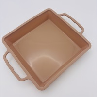 Moule à gâteau en silicone pour plaque de cuisson carrée, avec cadre métallique renforcé et doubles poignées