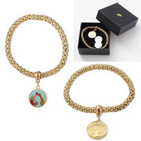 Bracelets vierges pour sublimation SCCFMM, cadeau créatif pour femme, pendentif en forme d'ange et de cœur, chaîne en maïs, alliage de zinc, photo DIY