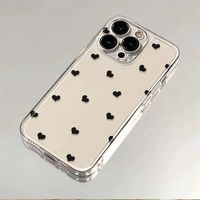 Coques de téléphone transparentes antichoc en forme de cœur tendance pour iPhone 17 Air 16 Plus Pro Max 15 14 13 12 11 X XS XR