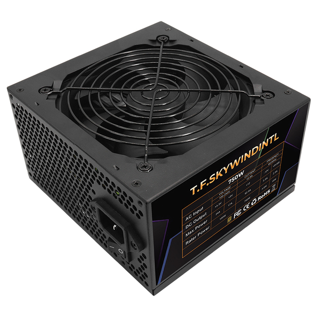 PC Power Supply PSU 750W 80 PLUS ATX, Stable Power Supply for PC Gaming Desktop, OEM Factory Wholesale