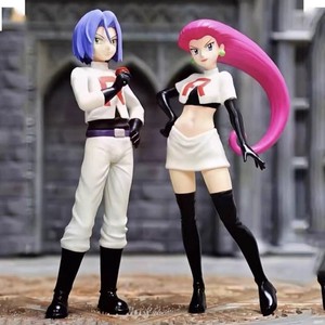 Figurine Pokémon Team Rocket Jessie, James, Meowth, <span class=keywords><strong>Wobbuffet</strong></span>, modèle de jouet avec fond R, statue de collection en PVC, cadeau anime - Product Image 5