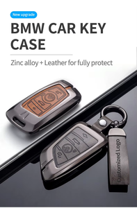 Funda protectora para llave de coche de cuero y metal de aleación de zinc para <span class=keywords><strong>BMW</strong></span> G12 G20 e46 530 F30 F10 I3 E90 X3 serie 7 - Product Image 5