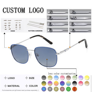 Unisex Rectangle Sunglasses Full Rim Blue Frame Green Lenses UV400 Protection Outdoor Use Adult - Product Image 2