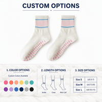Chaussettes de Pilates respirantes pour femmes avec logo personnalisé, chaussettes antidérapantes à grip, chaussettes en coton tricoté confortables pour le yoga et les exercices de printemps