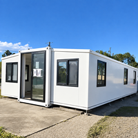Construction de logements préfabriqués modernes, pliables et extensibles, conteneurs habitables portables 3-en-1 de 20 pieds, prêts à être expédiés