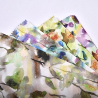 Tissu 100% coton imprimé floral aquarelle, personnalisable avec n'importe quel motif, textile confortable et doux pour la peau, pour vêtements, faible MOQ