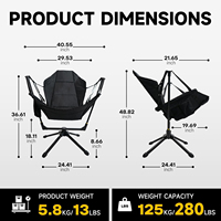 Personnalisé 360 Degrés Pivotant Portable Loisirs Voyage En Plein Air Hamac Balançoire À Bascule Pliant Camping Jardin Plage Chaises À Bascule