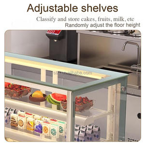 Vitrina Curva de Cristal Ahorradora de Energía para Pasteles, Refrigerador Antivaho para Exhibición de Repostería con Control Digital para Barra de Postres - Product Image 4