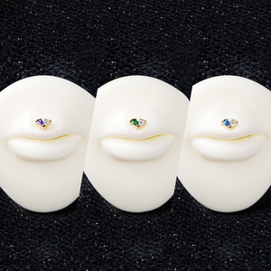 Bijou de Piercing en Or 14K 18K, Zircon Coloré Sertissage Griffe CZ, Labret Sans Filetage, Anneau de Lèvre, Hélix et Boucle d'Oreille - Product Image 2