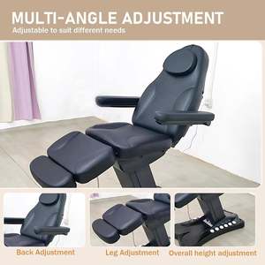 Siyah elektrik 3/4 Motor estetik uzanmış tıbbi muayene dövme koltuğu Spa masaj masası kozmetik yüz güzellik yatağı - Product Image 5