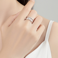 Vente chaude Bagues Réglables Collection 925 En Argent Sterling Taille Ouverte Anneau De Mode Polyvalent Style Décontracté Fine Jewelry
