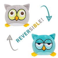 Peluche chaton réversible écologique de haute qualité, jouet mignon à double face, rembourrage inclus, pour la décoration automobile, les vêtements et les textiles de maison (lot de quatre)