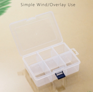 Caja de almacenamiento de plástico transparente desmontable grande de 6 rejillas, herramientas de hardware gruesas rectangulares, accesorios de joyería, inyección de frutas - Product Image 6