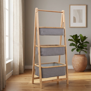 ERKUGO EKG81 Panier mural multifonctionnel moderne en bambou, à un seul niveau, non pliable, de qualité supérieure - Product Image 2