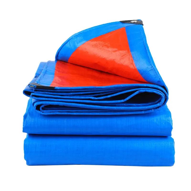 Blue Orange Waterproof Plastic Fabric PE Tarpaulin Sheet