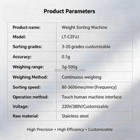 Máquina Clasificadora de Peso para Calamar, Pescado, Macarela, Camarón, Langosta, Ostra y Camarón con Sensor PLC
