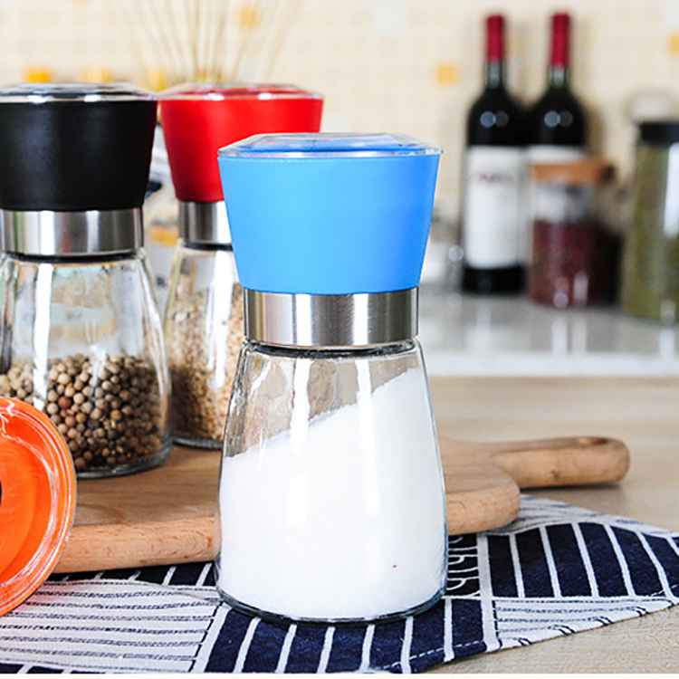Hot Selling Multi-colored Pepper Spice Mix Containers Salt Pepper Mill