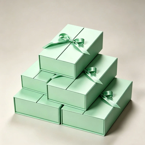 Boîtes cadeaux rigides de luxe rectangulaires en carton ivoire avec nœud en ruban, emballage élégant pour cadeaux et artisanat, haut de gamme, personnalisable - Product Image 3