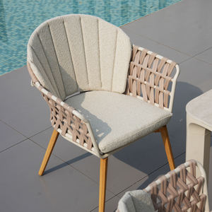 Set Meja Makan Luar Ruangan Dengan Kursi Furnitur Taman Komersial Set Meja Restoran Luar Ruangan dan Kursi Tali - Product Image 4