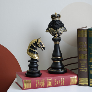 تصميم حديث عبر الحدود الشطرنج ديكور المنزل نافذة الراتنج سطح المكتب الملك الملكة فارس الحلي الحرفية - Product Image 3