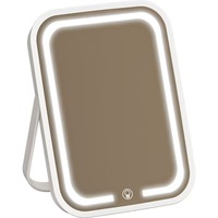 Miroir de maquillage LED portable pliable rechargeable OEM ODM avec contrôle tactile, 3 couleurs de lumière réglables, miroir cosmétique de table pour les voyages