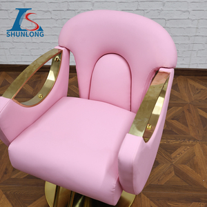 Sillón de <span class=keywords><strong>Barber</strong></span>ía de Acero Inoxidable Dorado, Mueble Comercial para Peluquería, Taburete de Corte, Uso en Salón de Belleza, PU - Product Image 3