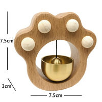 Cloche d'alerte magnétique murale en bois de noyer noir et hêtre, style minimaliste japonais, avec décorations en laiton pour entrée de maison