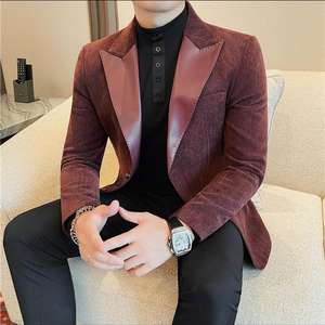 <span class=keywords><strong>Giacca</strong></span> da <span class=keywords><strong>uomo</strong></span> in <span class=keywords><strong>giacca</strong></span> monopetto Casual da <span class=keywords><strong>uomo</strong></span> con risvolto in <span class=keywords><strong>pelle</strong></span> alla moda <span class=keywords><strong>giacca</strong></span> da <span class=keywords><strong>uomo</strong></span> - Product Image 1