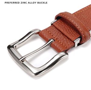 Cinturón de Cuero Genuino para <span class=keywords><strong>Hombre</strong></span>, Estilo Clásico Texturizado, Informal de Negocios, de <span class=keywords><strong>Piel</strong></span> de Vaca, con Hebilla de Una Sola Pieza, Ajustable a la Medida - Product Image 4