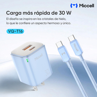 Chargeur GaN Miccell 30 W avec contrôle thermique intelligent, USB-C pour iPhone/Android et usage quotidien en extérieur