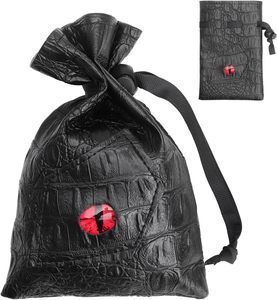 Pochette à dés Haxtec Dragon, petite pochette de rangement en cuir PU avec cordon de serrage, sac à monnaie, dragons aux yeux violets, pochette à dés cadeau avec cordon de serrage - Product Image 6