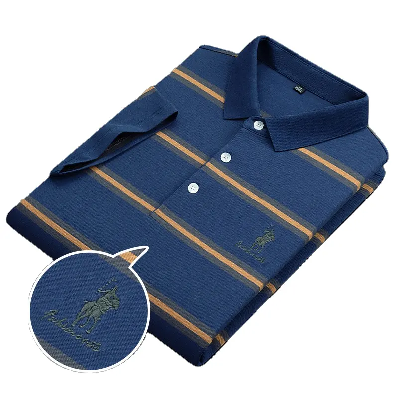 High-end luxury Brand embroidered cotton polo shirt men's top 2022 summer business Lapel short sleeve fashion casual T-shirt