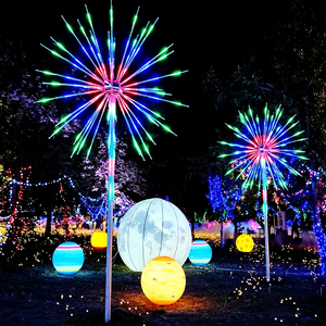 Las decoraciones de luces navideñas adoptan un toque moderno con árboles de fuegos artificiales radiantes para centros comerciales, parques y plazas de eventos públicos - Product Image 1