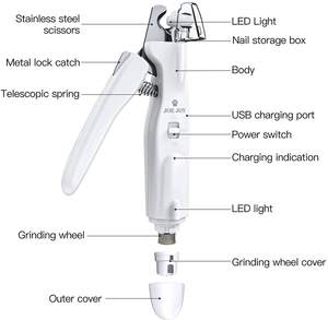 เครื่องตัดเล็บสัตว์เลี้ยง KingHon รุ่นใหม่ ไฟ LED ในตัว กรรไกรตัดเล็บแมว แบบชาร์จไฟ Type C เครื่องตัดเล็บไฟฟ้าสำหรับสัตว์เลี้ยง - Product Image 3