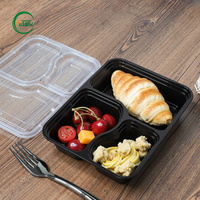 Transparante PP plastic afhaalkuipen met deksel voor zichtbaar etalage van voedsel voor cafeterias en food delivery platforms