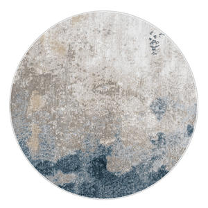 Alfombra redonda de estilo italiano con patrón abstracto, de fibra de poliéster gruesa, para decoración del hogar, para sala de estar, dormitorio, sofá, café - Product Image 1